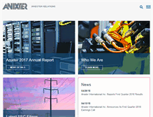 Tablet Screenshot of investors.anixter.com